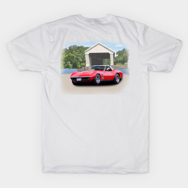 1968 Corvette in our covered bridge series on front and back by Permages LLC